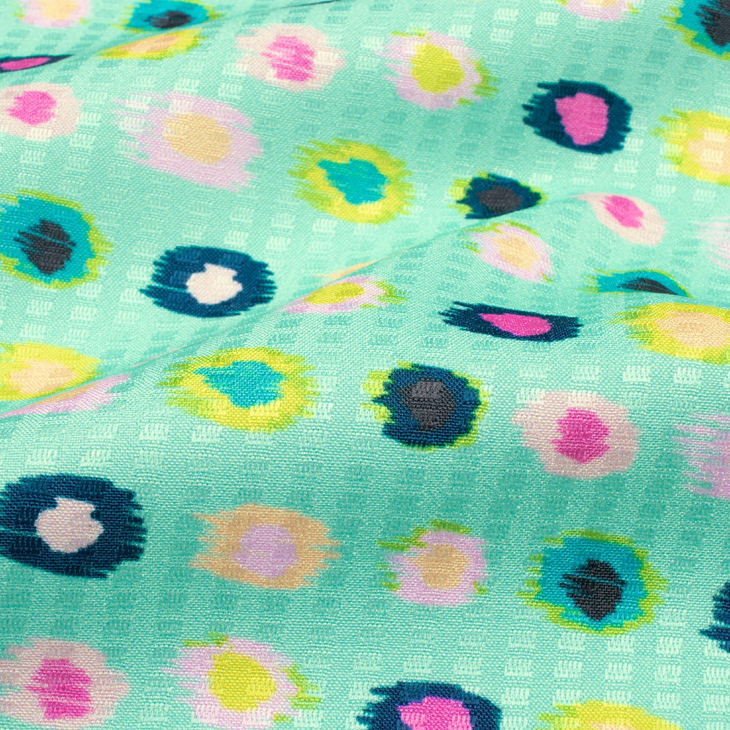 Mint Green And Pale Pink Booti Pattern Digital Print Sherwani Fabric (Width 58 Inches)