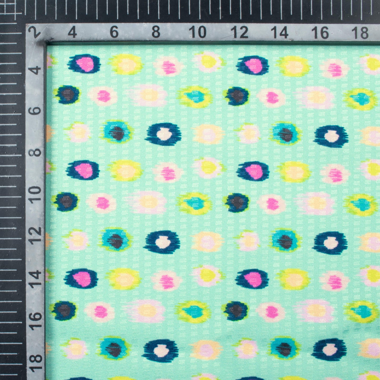 Mint Green And Pale Pink Booti Pattern Digital Print Sherwani Fabric (Width 58 Inches)