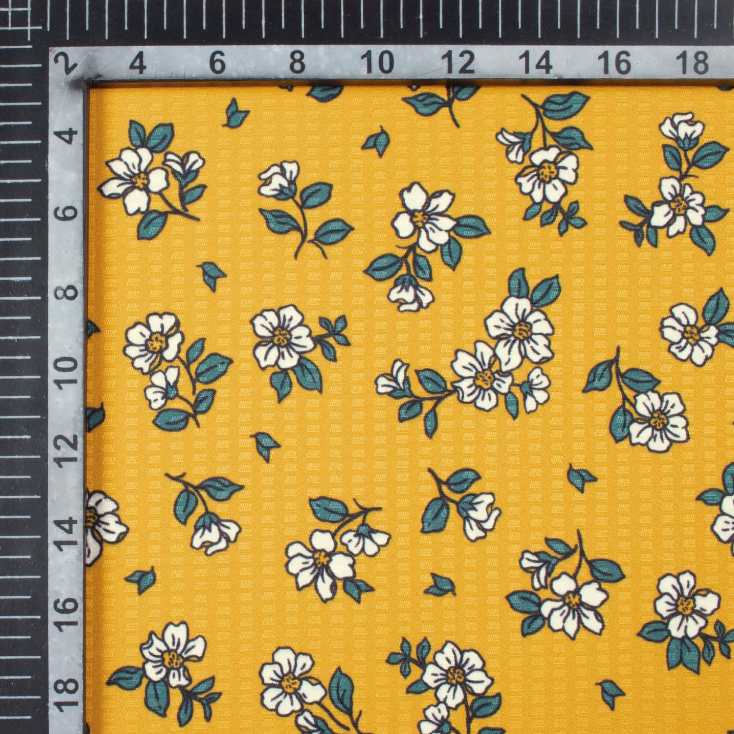Tuscany Yellow And White Floral Pattern Digital Print Sherwani Fabric (Width 58 Inches)