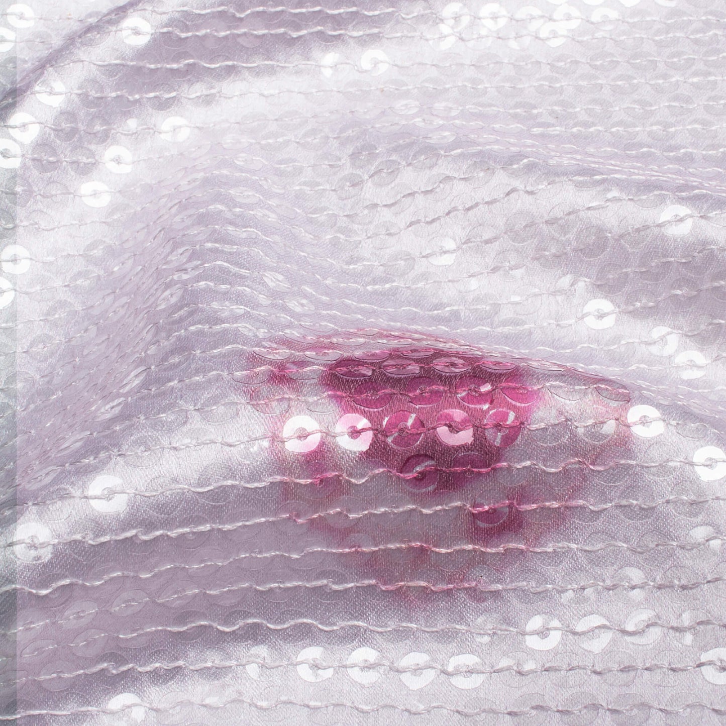 Pastel Pink And Dark Pink Shibori Pattern All Over Premium Water Sequins Digital Print Japan Satin Fabric