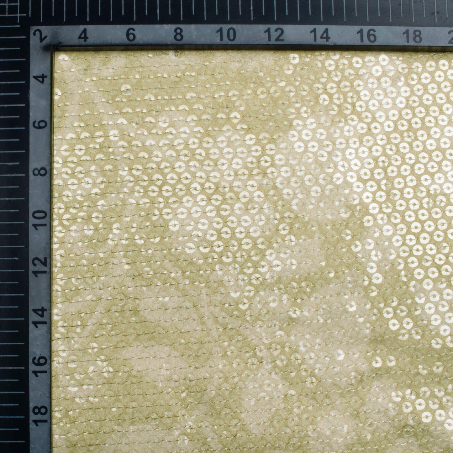 Olive Green Floral Pattern All Over Premium Water Sequins Digital Print Japan Satin Fabric