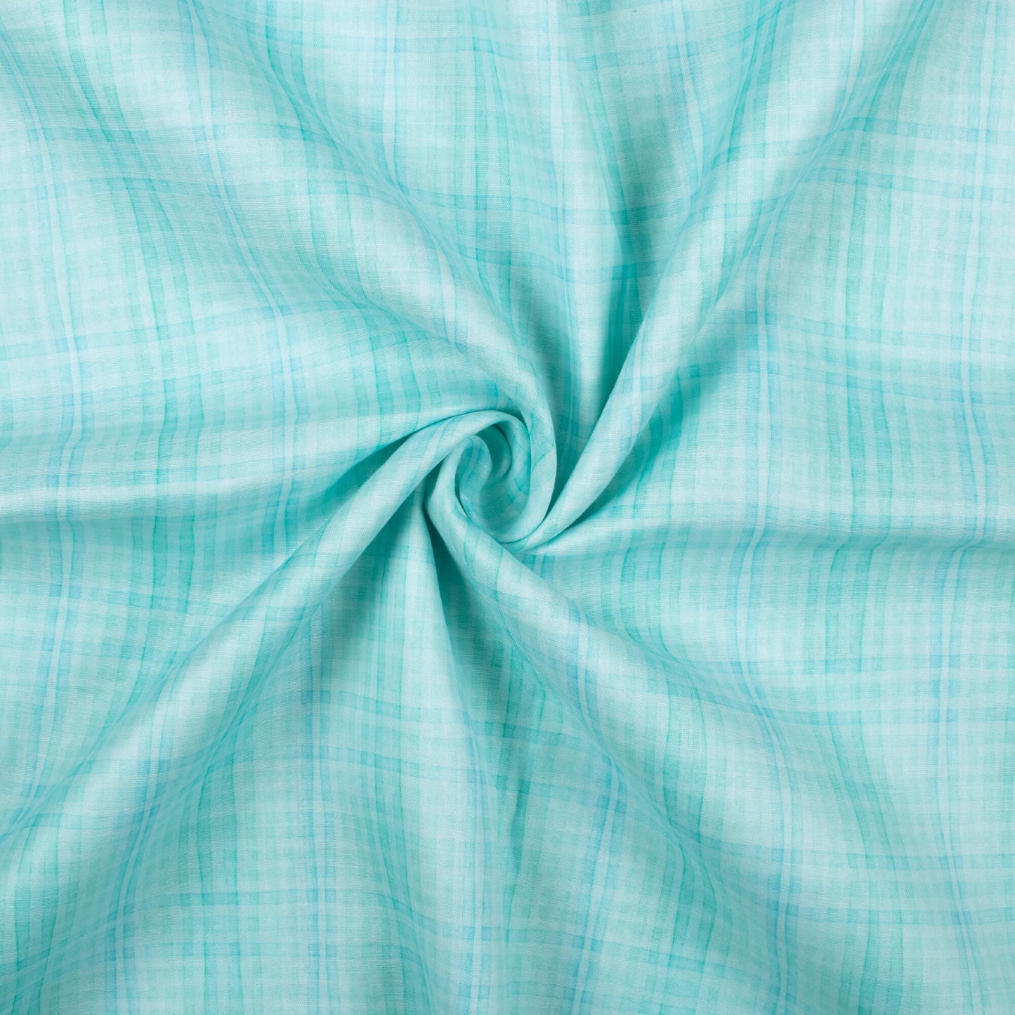 Eliza's Choice Aero Blue Checks Pattern Digital Print Pure Cotton Mulmul Fabric