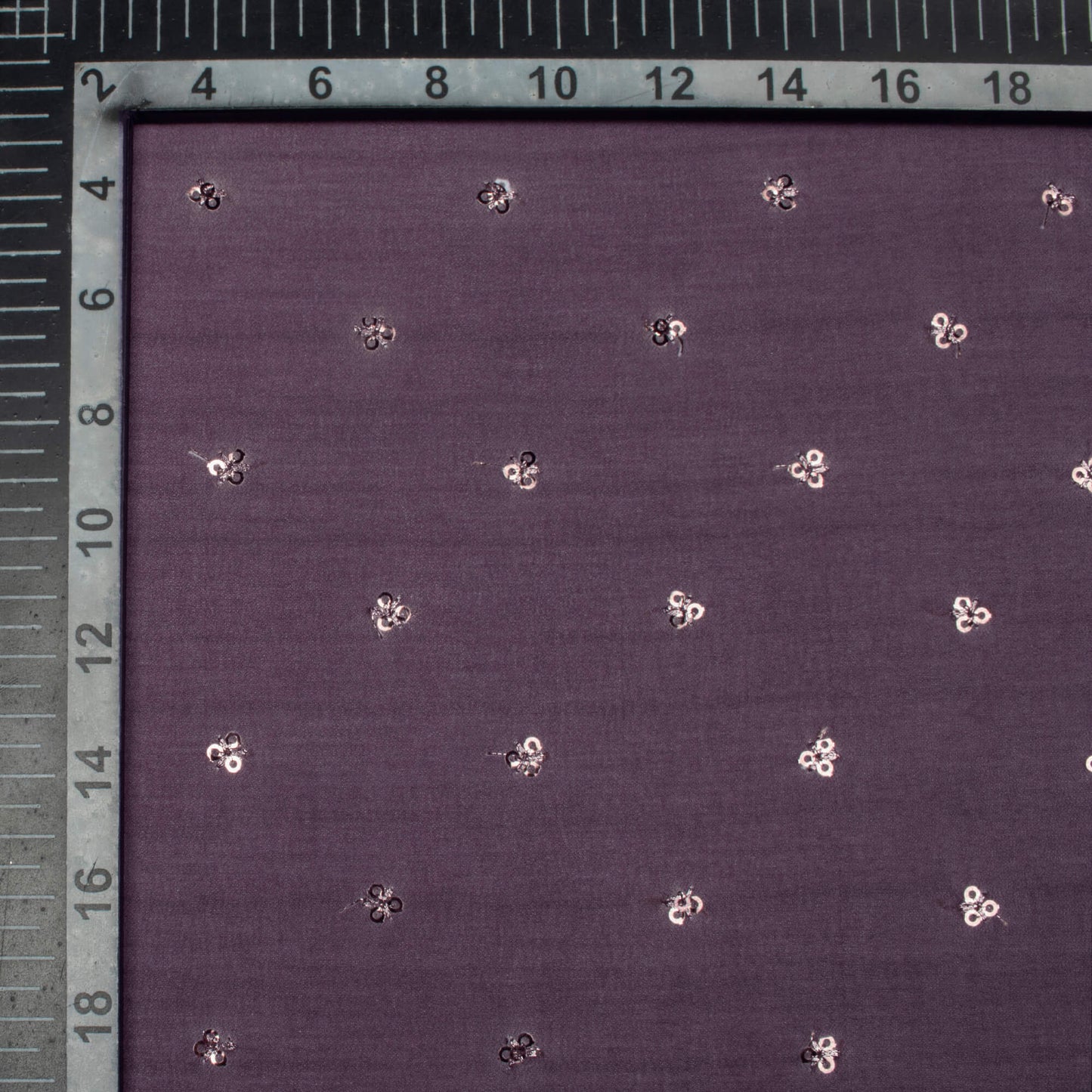 Dark PurpleTexture Pattern Booti Sequins Digital Print Georgette Fabric