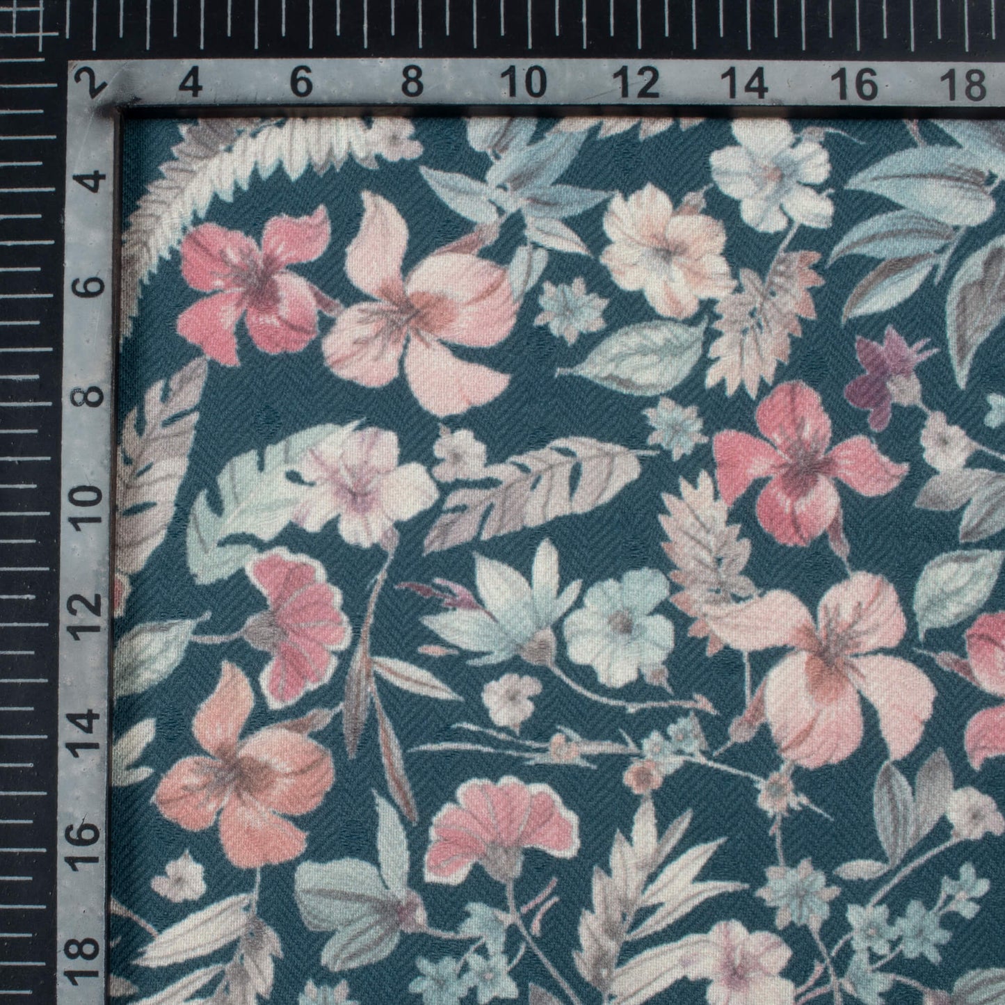 Astronaut Blue And Pink Floral Pattern Digital Print Elegant Blend Pashmina Fabric