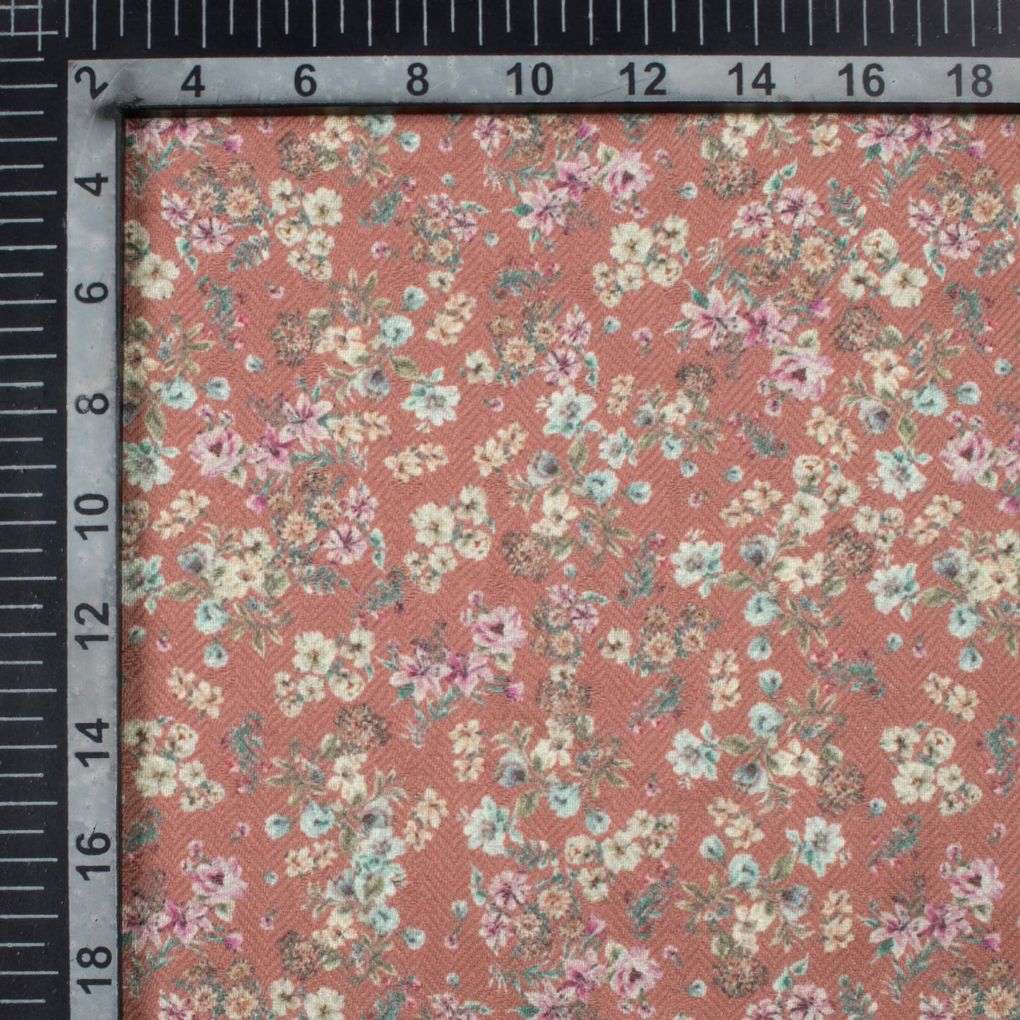 Cinnamon Brown And Cream Floral Pattern Digital Print Elegant Blend Pashmina Fabric