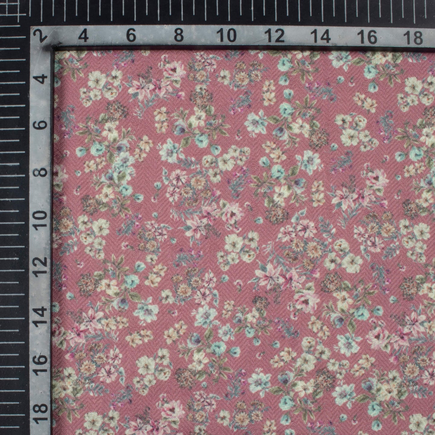 Hippie Pink And Cream Floral Pattern Digital Print Elegant Blend Pashmina Fabric