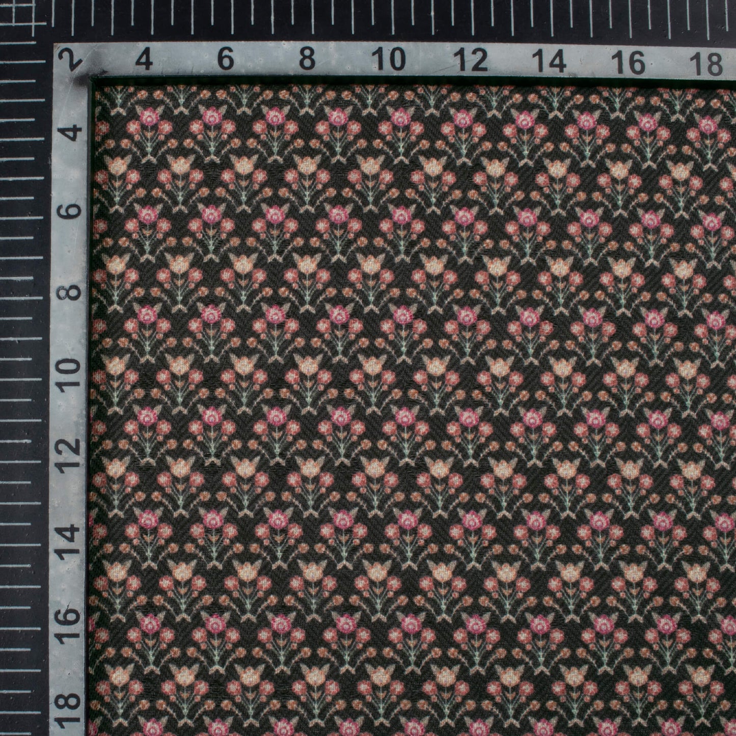 Black And Red Floral Pattern Digital Print Elegant Blend Pashmina Fabric