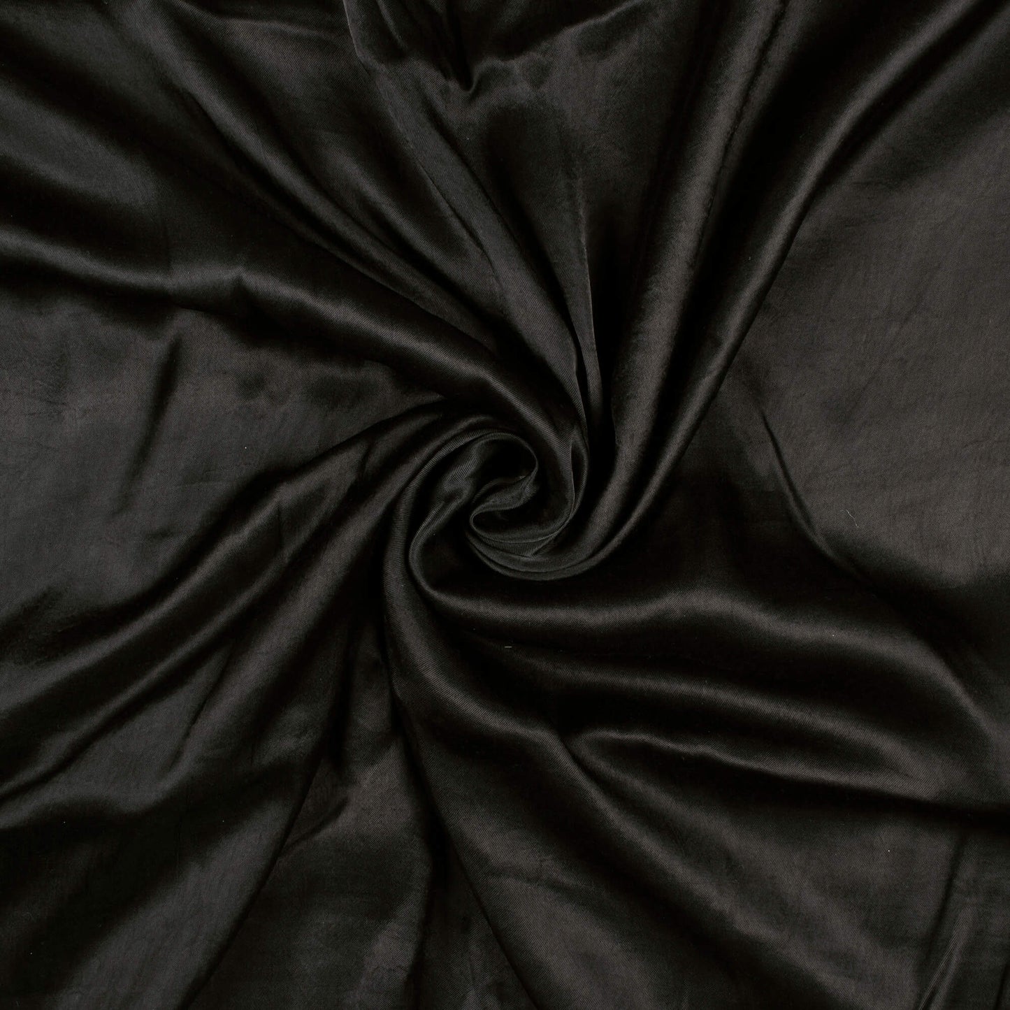 Black Plain Viscose Gaji Silk Fabric