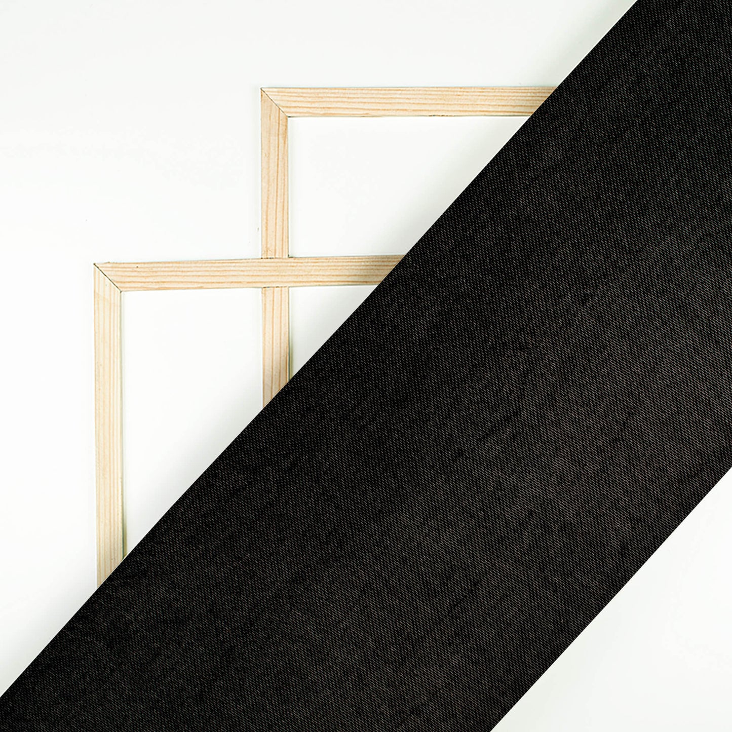 Black Plain Viscose Gaji Silk Fabric