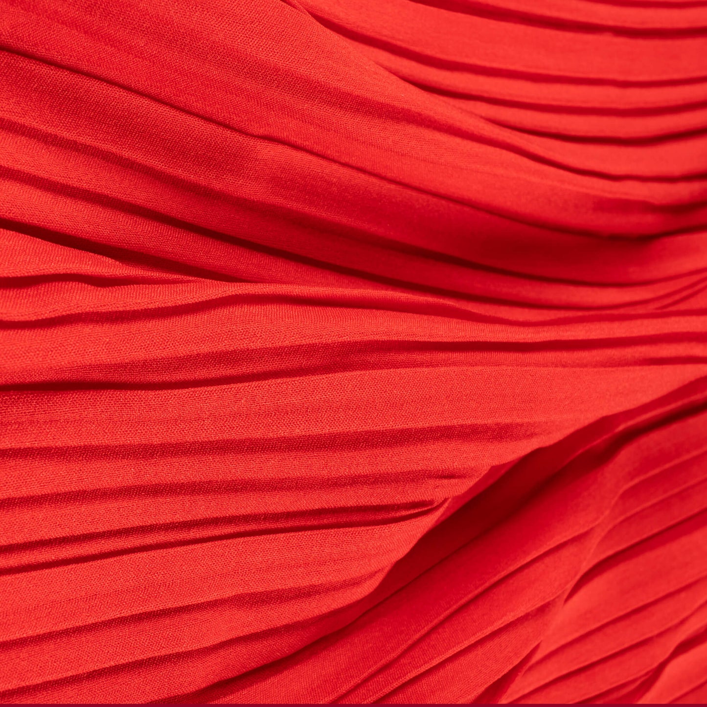 Chilli Red Plain Japan Satin Pleated Fabric