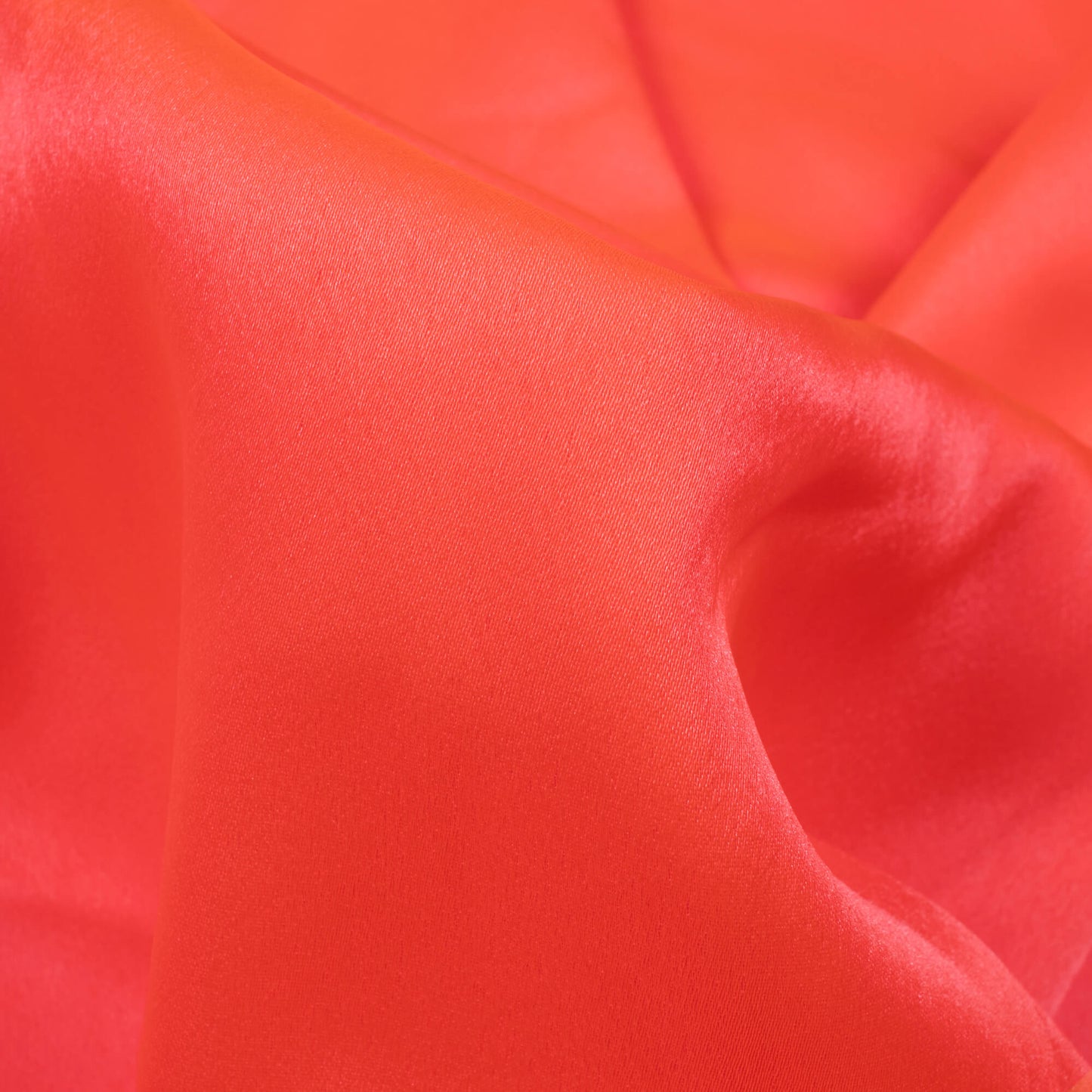 Fluorescent Orange Plain Neon Japan Satin Fabric