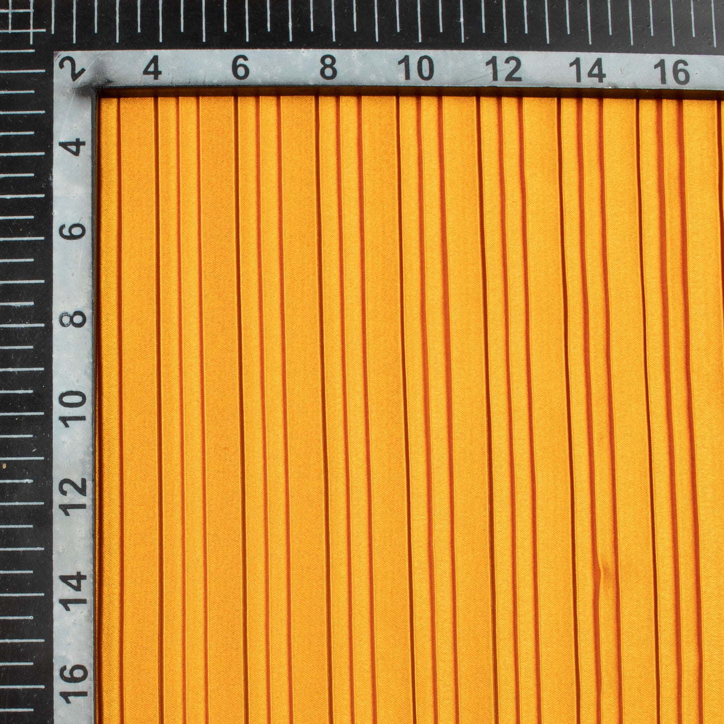 Mustard Yellow Plain Japan Satin Pleated Fabric