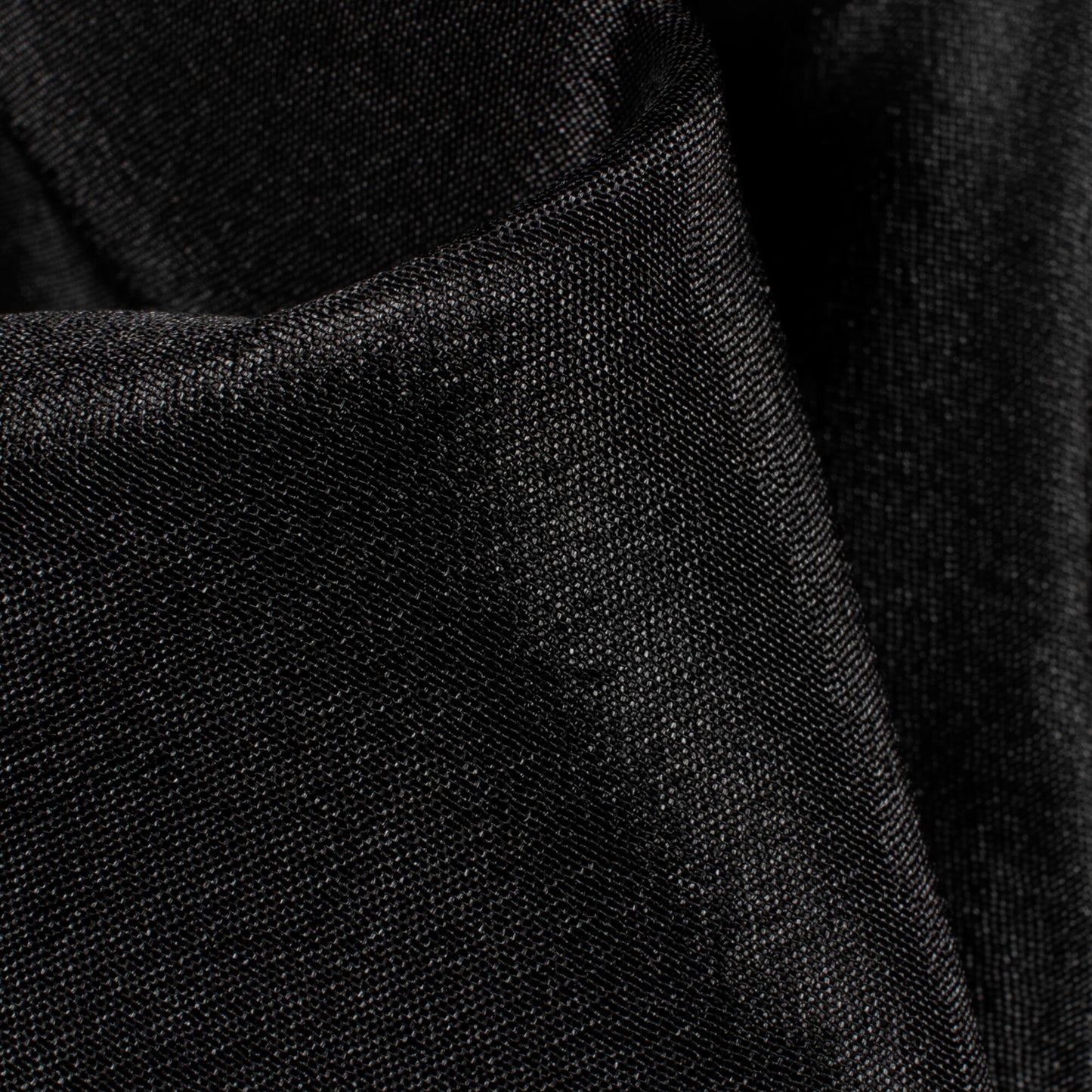 Black Plain Crepe Silk Fabric