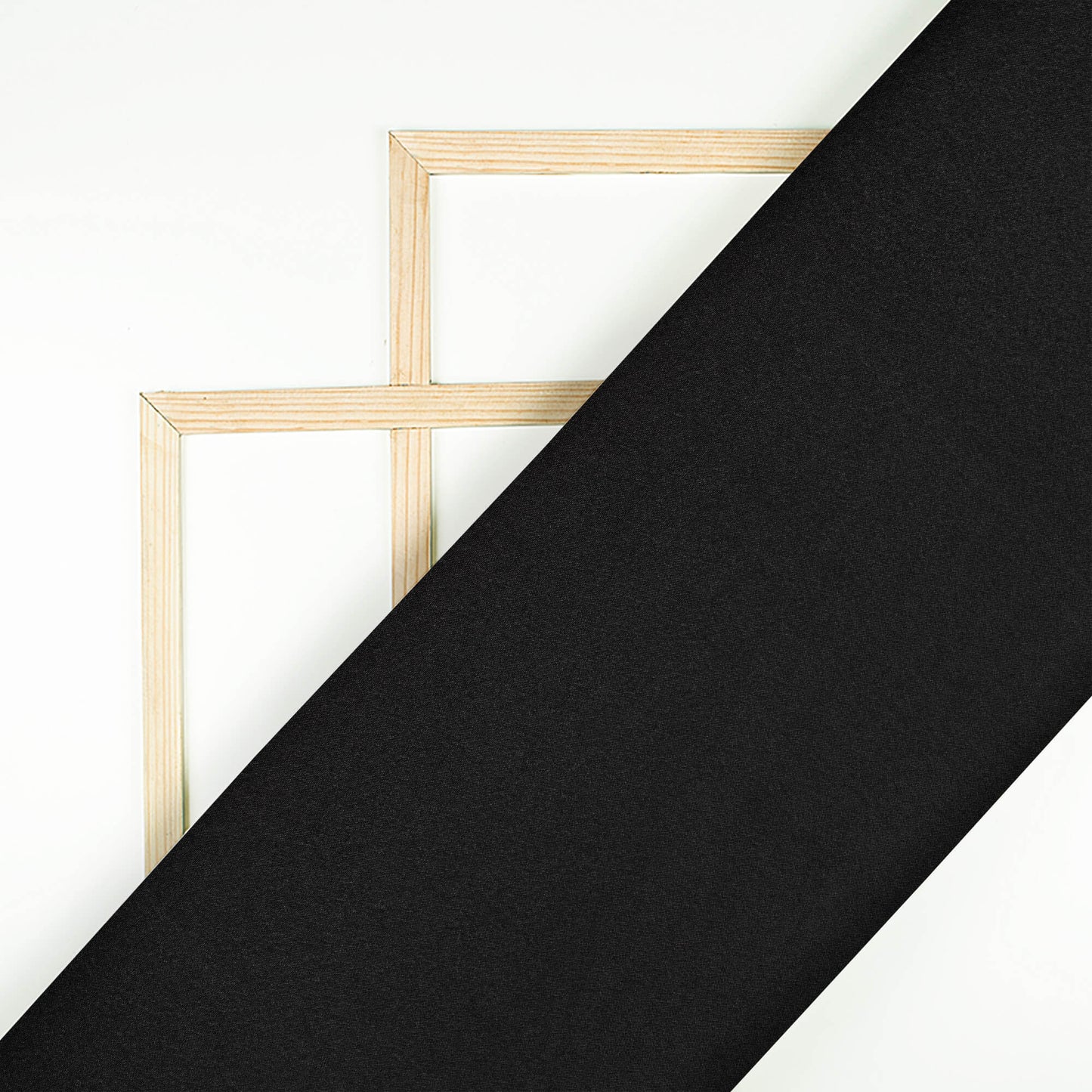 Black Plain Crepe Silk Fabric