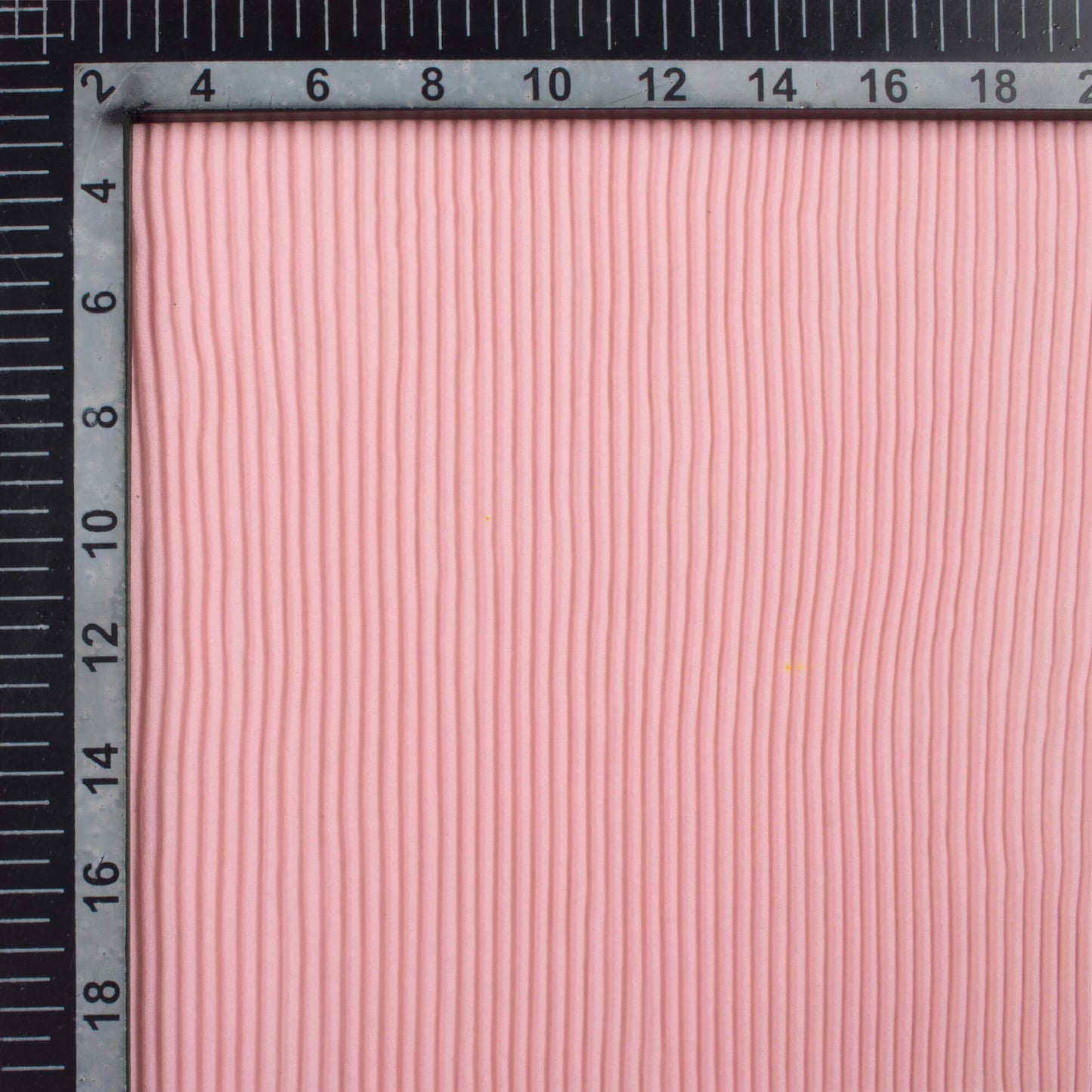 (Cut Piece 0.6 Mtr) Baby Pink Plain Georgette Pleated Fabric