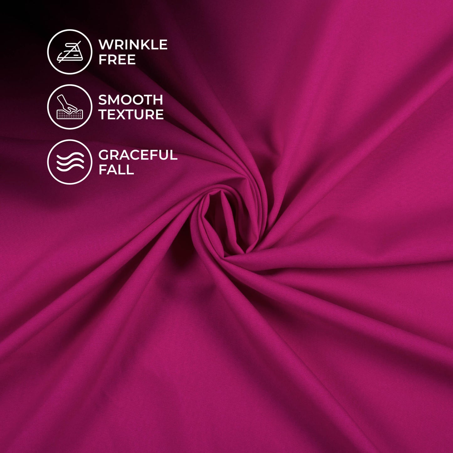 Magenta Pink Plain Butter Crepe Fabric