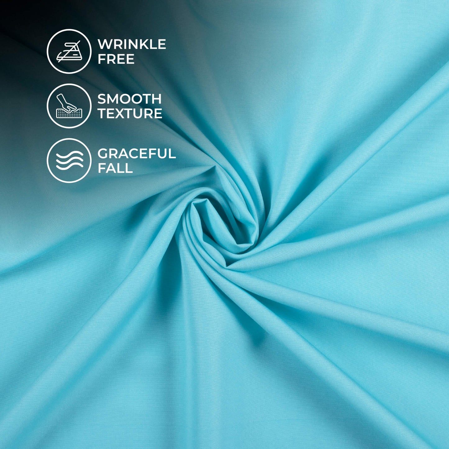 Sky Blue Plain Butter Crepe Fabric