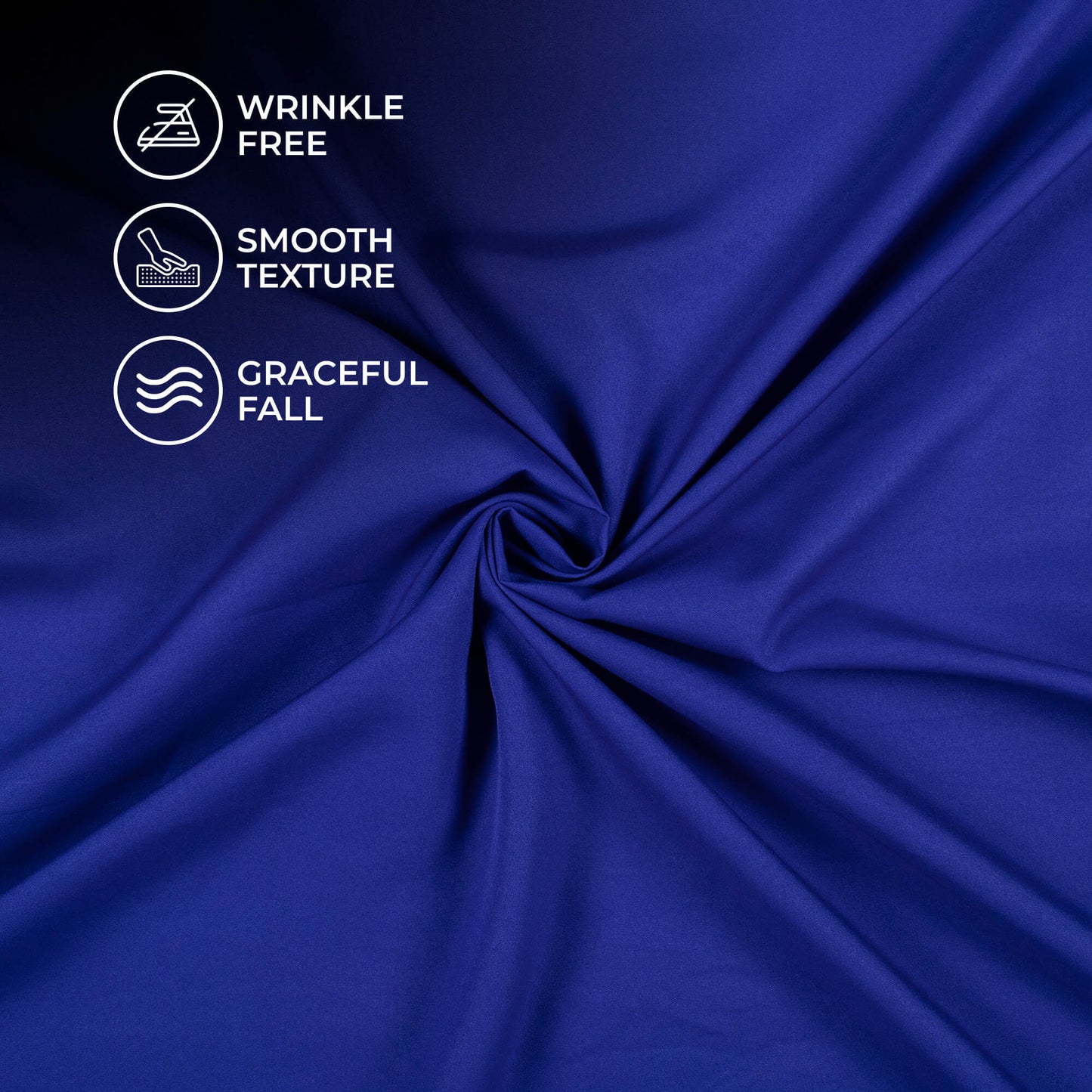 Royal Blue Plain Butter Crepe Fabric