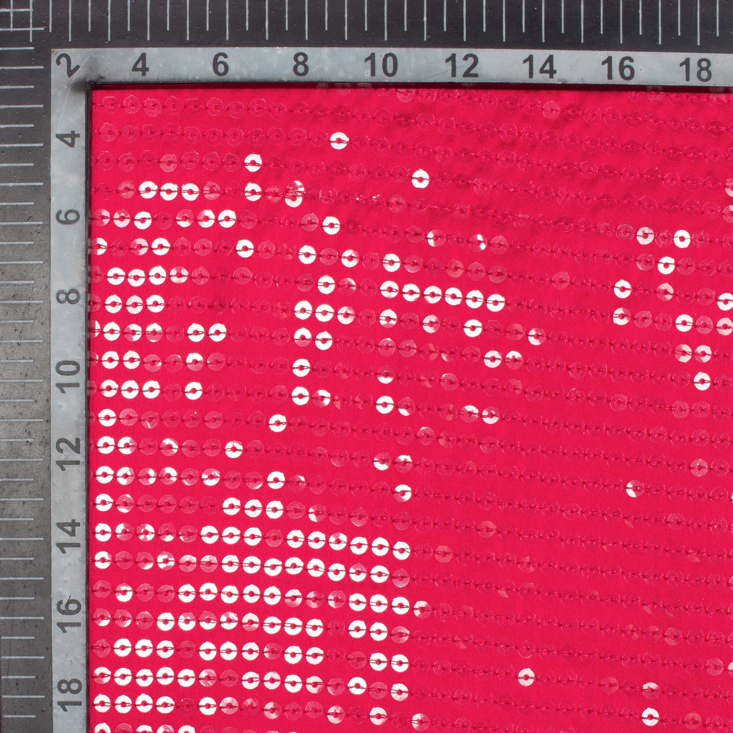 Cerise Pink All Over Premium Water Sequins Japan Satin Fabric