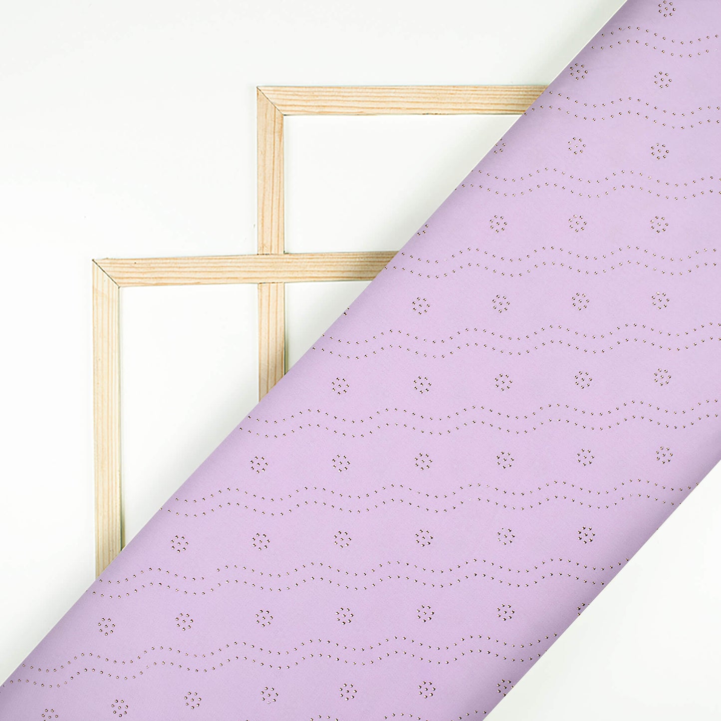 Lace Pink Leheriya Golden Dew Drops Georgette Fabric