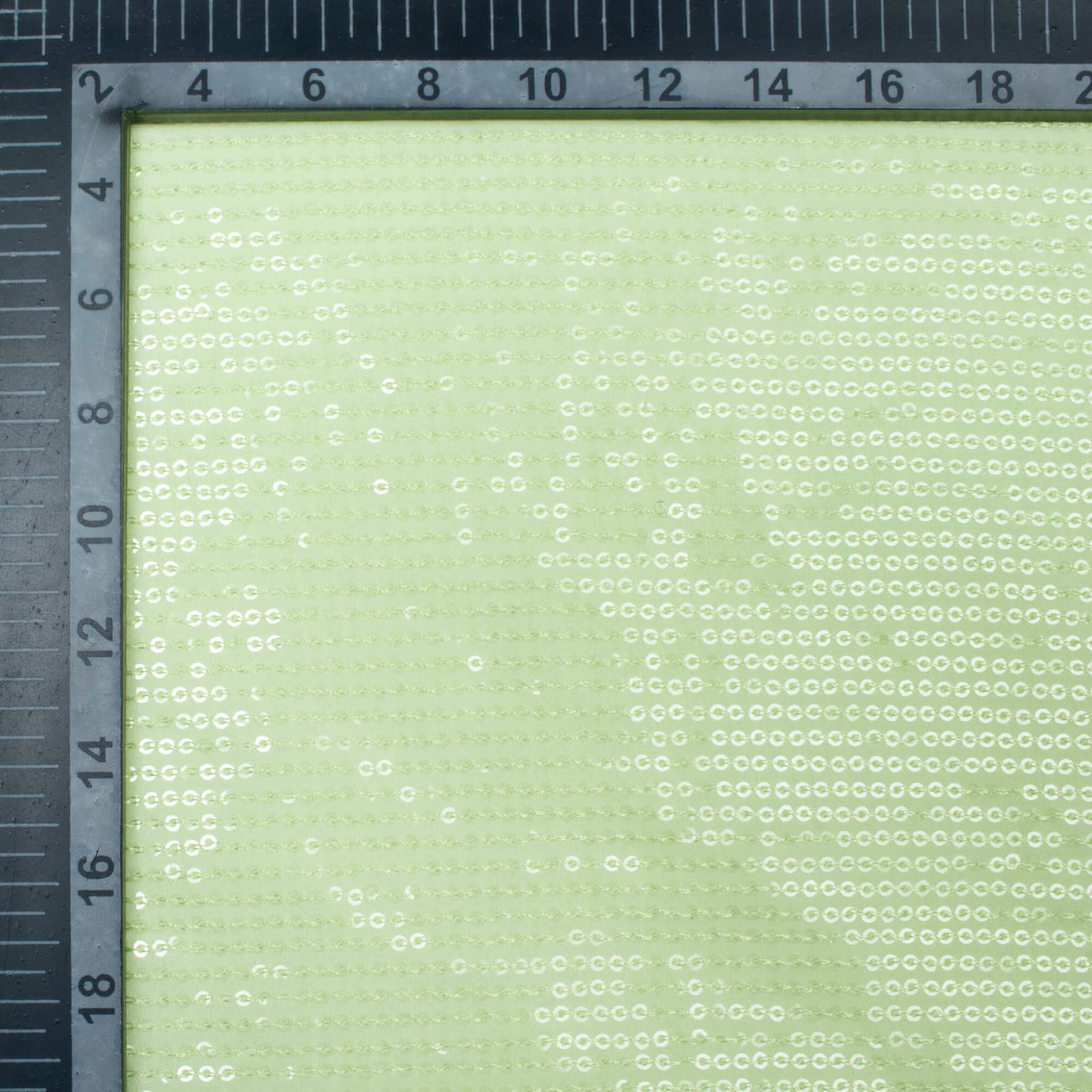 Tea Green All Over Premium Water Sequins Georgette Fabric