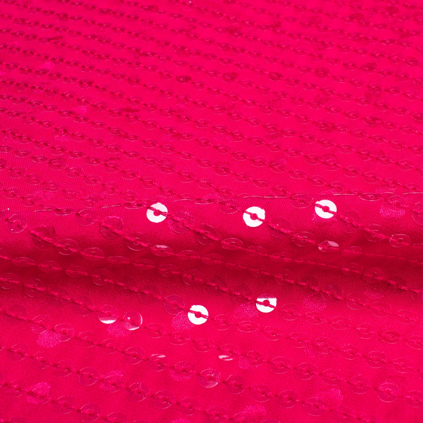 Cerise Pink All Over Premium Water Sequins Jacquard Booti Japan Satin Fabric
