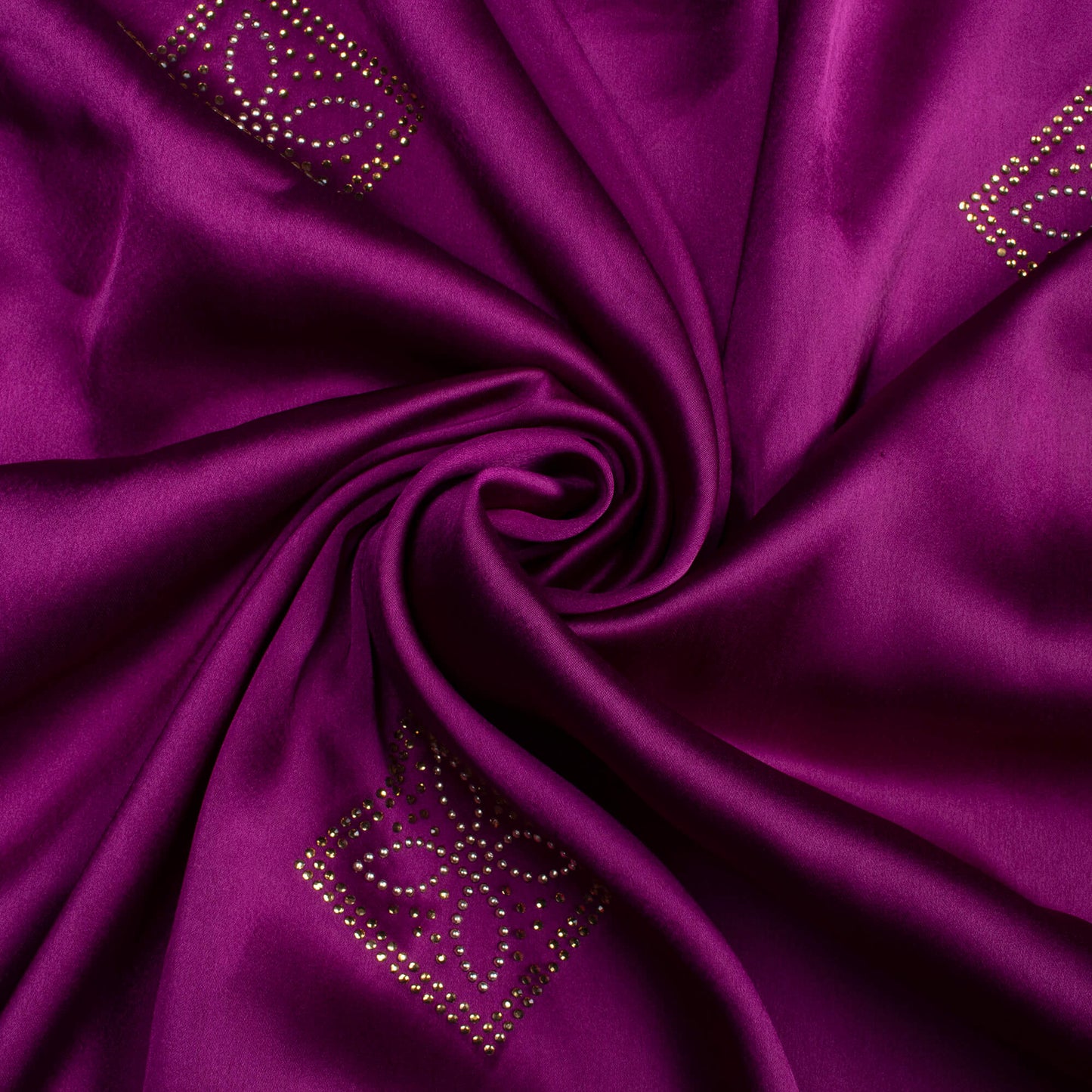 Wine Purple Traditional Premium Swarovski Hand Work Japan Satin Fabric