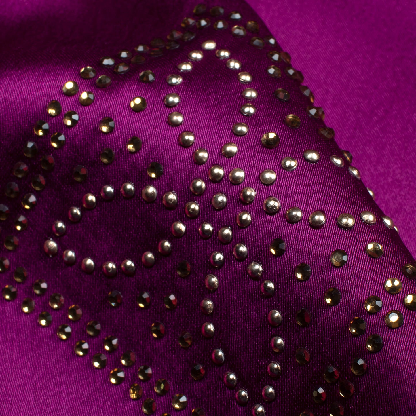 Wine Purple Traditional Premium Swarovski Hand Work Japan Satin Fabric
