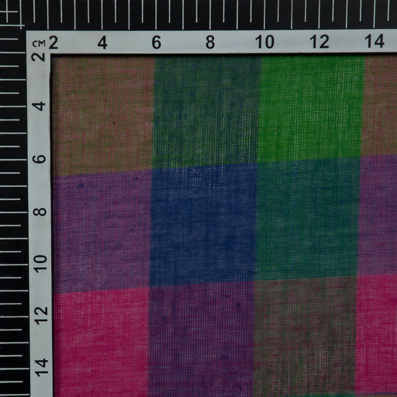 Multicolor Checks Design On Pure South Cotton Fabric