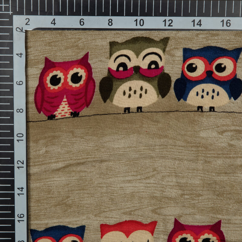 Red Animal Pattern Screen Print Viscose Rayon Fabric - Fabcurate