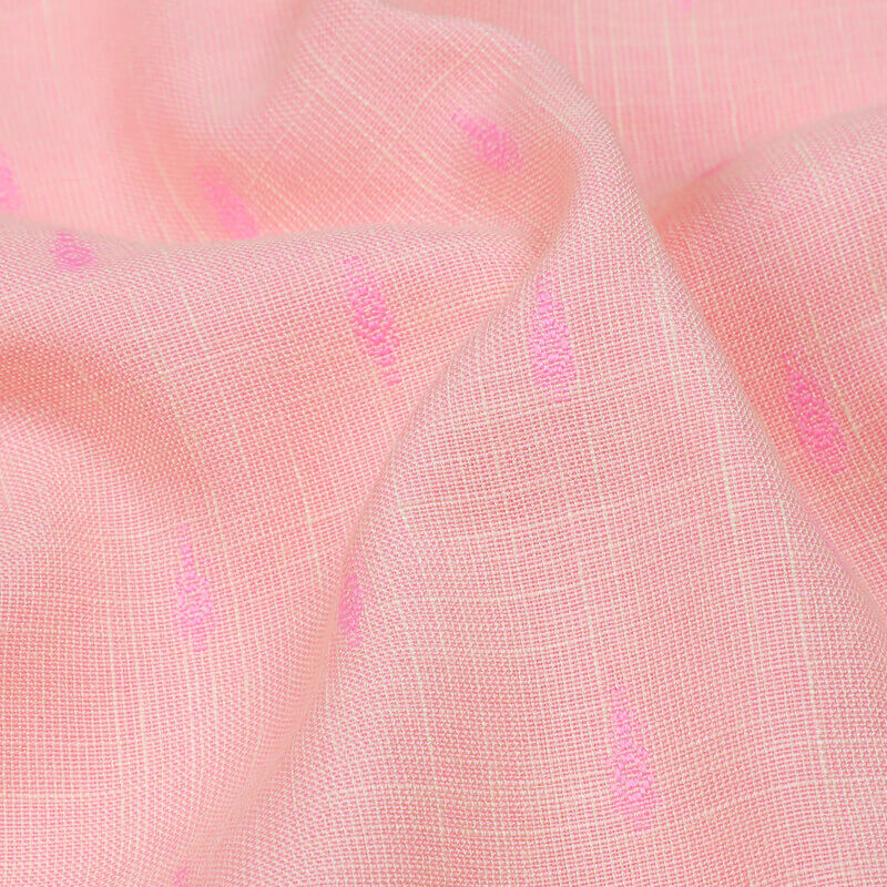 Pink Dobby Dual Tone Rayon Slub Fabric - Fabcurate