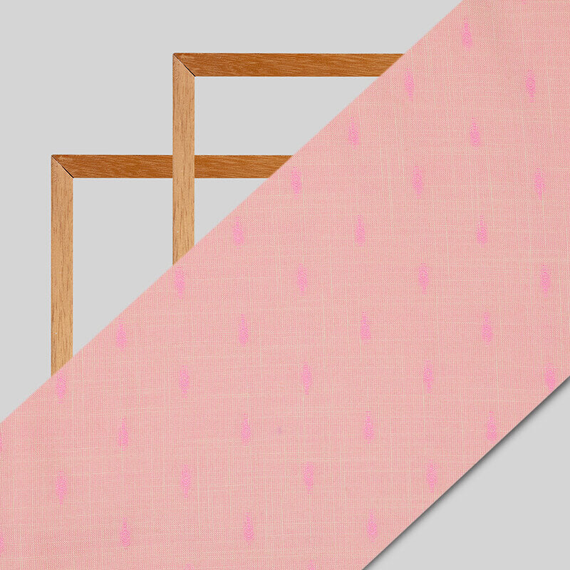 Pink Dobby Dual Tone Rayon Slub Fabric - Fabcurate