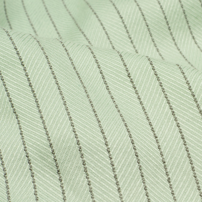 Powder Green Stripes Dobby Rayon Fabric - Fabcurate