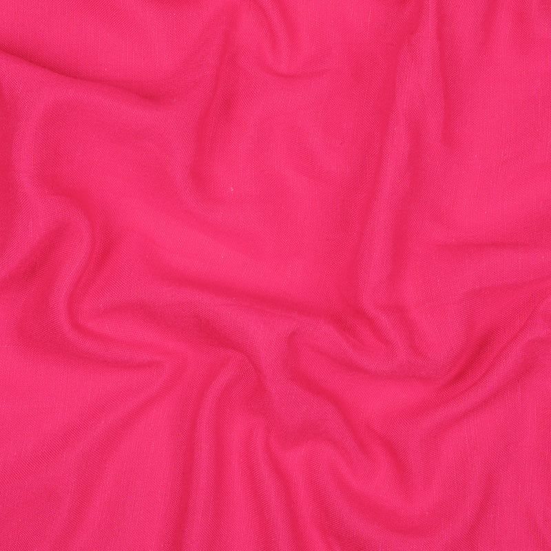 Fuchsia Pink Plain Viscose Linen By Rayon Fabric - Fabcurate