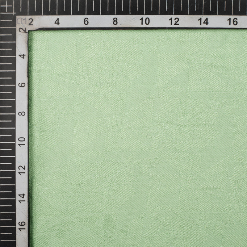 Tea Green Floral Pattern Rayon Jacquard Fabric - Fabcurate