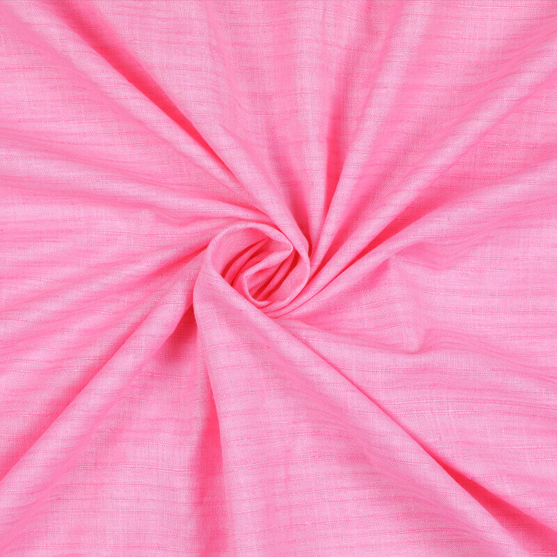 Rose Pink Plain Textured Blend Viscose Fabric - Fabcurate