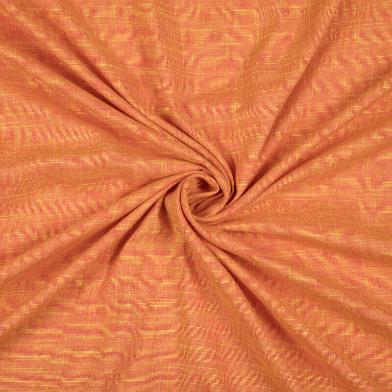 Orange And Yellow Dual Tone Plain Premium Rayon Slub Fabric (Width 58 Inches)