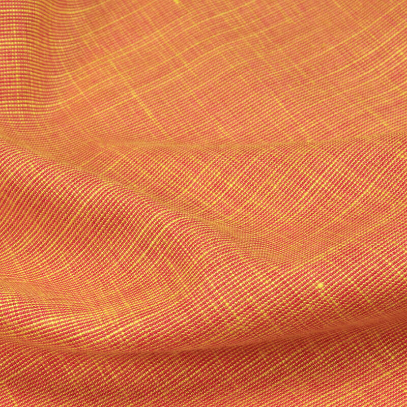 Orange And Yellow Dual Tone Plain Premium Rayon Slub Fabric (Width 58 Inches)