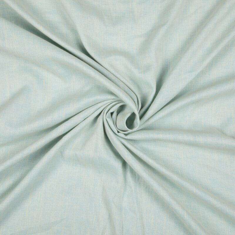 Sky Blue And Beige Dual Tone Plain Premium Rayon Slub Fabric (Width 58 Inches) - Fabcurate