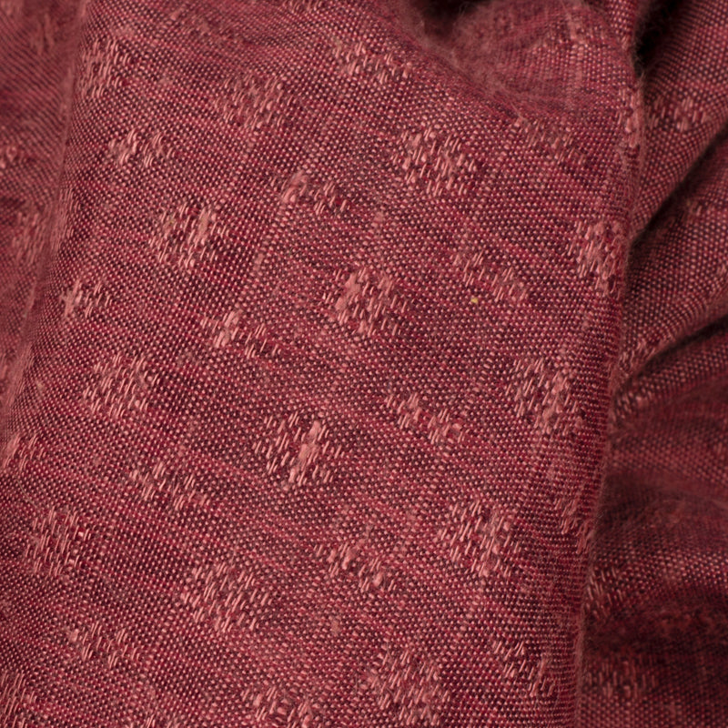 Maroon Floral Dobby Dual Tone Viscose Fabric (Width 56 Inches) - Fabcurate
