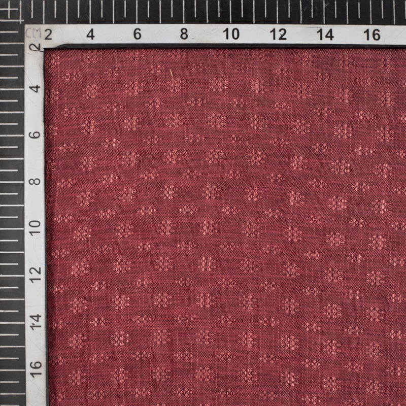 Maroon Floral Dobby Dual Tone Viscose Fabric (Width 56 Inches) - Fabcurate