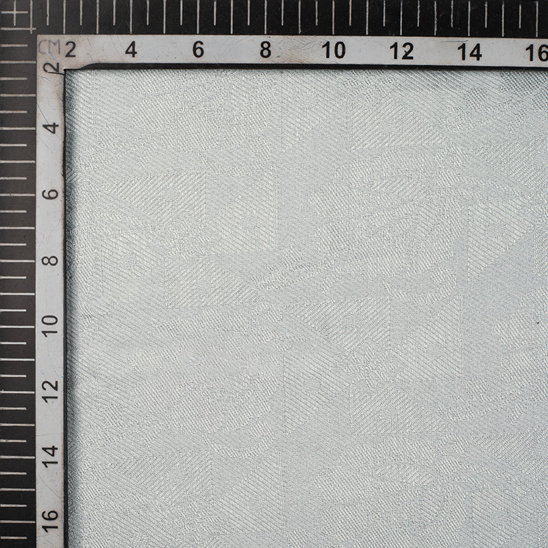 Grey Floral Pattern Rayon Jacquard Fabric - Fabcurate