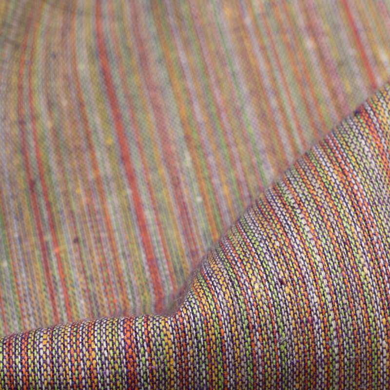 Orchid Purple Multicolor Stripes Yarn Dyed Cotton Fabric - Fabcurate