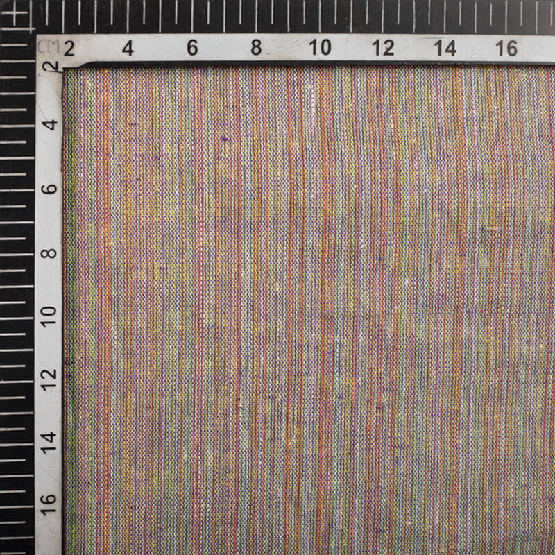Orchid Purple Multicolor Stripes Yarn Dyed Cotton Fabric - Fabcurate