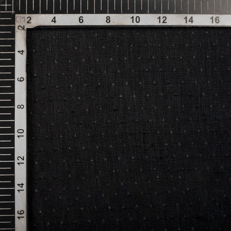 Black Plain Dobby Rayon Slub Fabric (Width 56 Inches) - Fabcurate