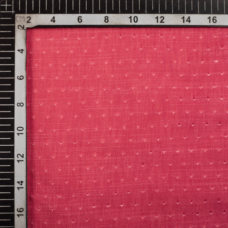 Fuchsia Pink Plain Dobby Rayon Slub Fabric (Width 56 Inches) - Fabcurate