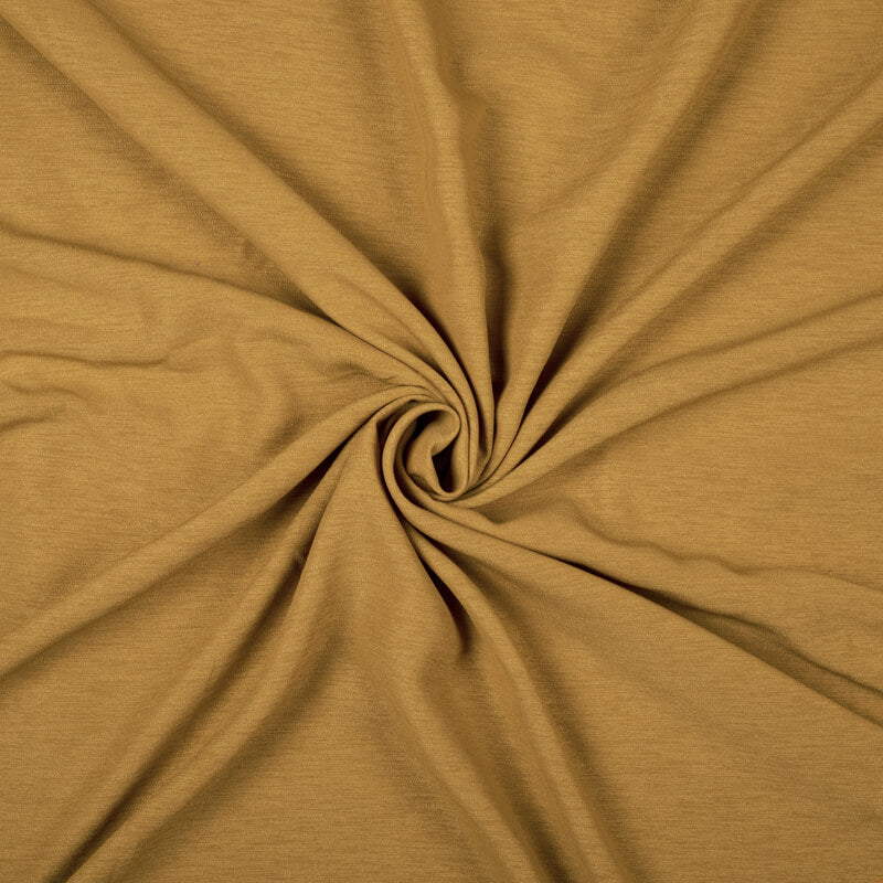 Golden Brown Moss Crepe Plain Fabric (Width 58 Inches) - Fabcurate