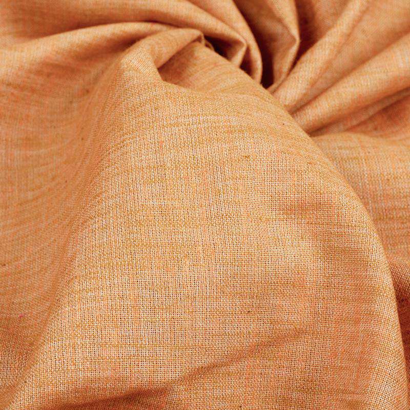 Orange Plain Cotton By linen Fabric (Width 58 Inches) - Fabcurate