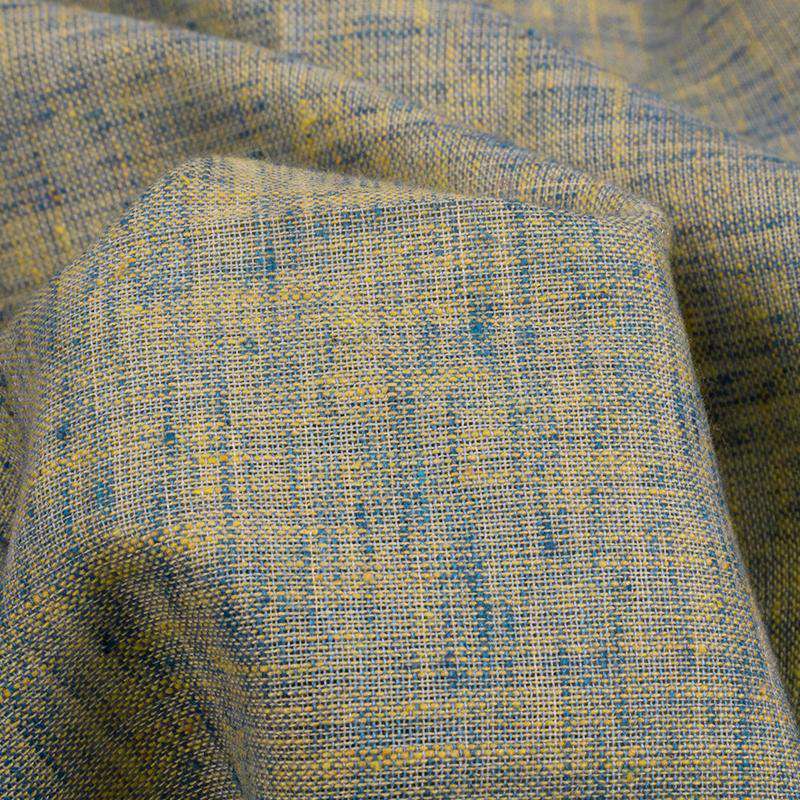 Beige And Baby Blue Plain Cotton By linen Fabric (Width 58 Inches) - Fabcurate