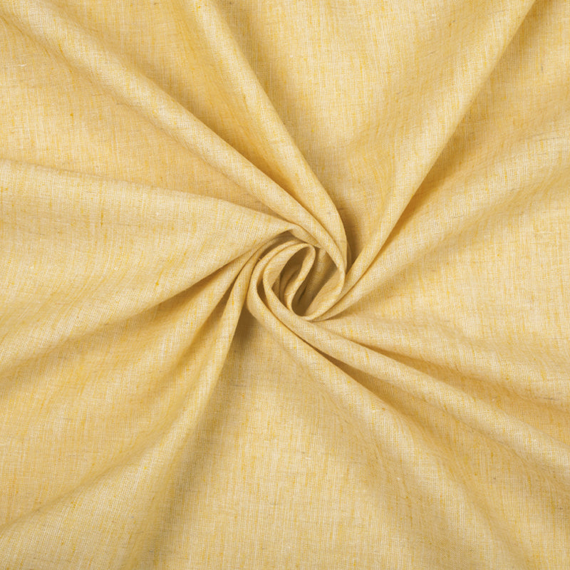 Pale Daffodil Yellow Plain Cotton By linen Fabric (Width 58 Inches) - Fabcurate